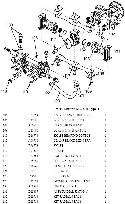 XC2600 PUMP PARTS